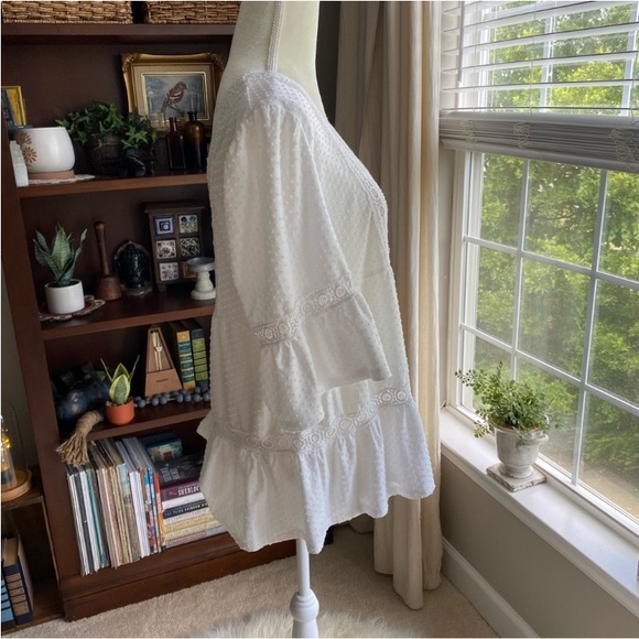 Anthropologie White Blouse with Lace Details - Picture 6 of 8